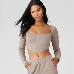 Alo Yoga Soft Sculpt Long Sleeve Taupe